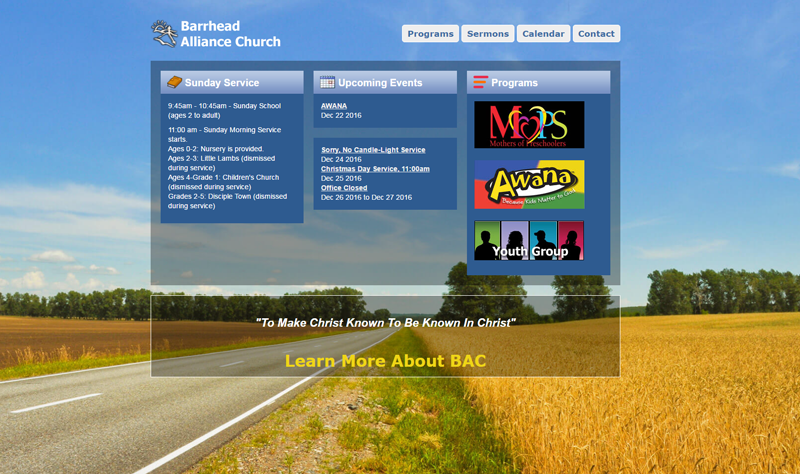 church website screenshot