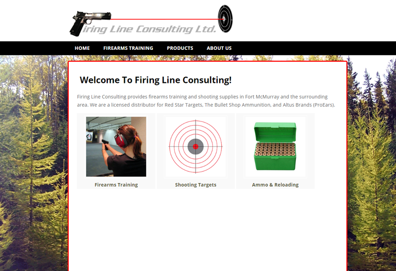 Firearms Instructor and Gun Shop Website screenshot