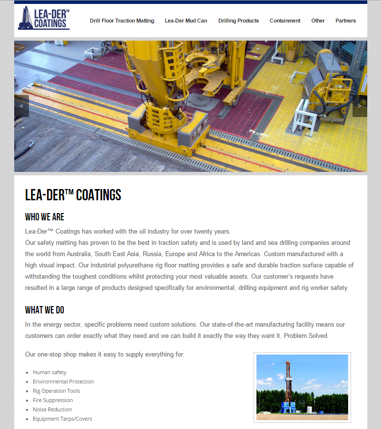 Oilfield Web Design Sample