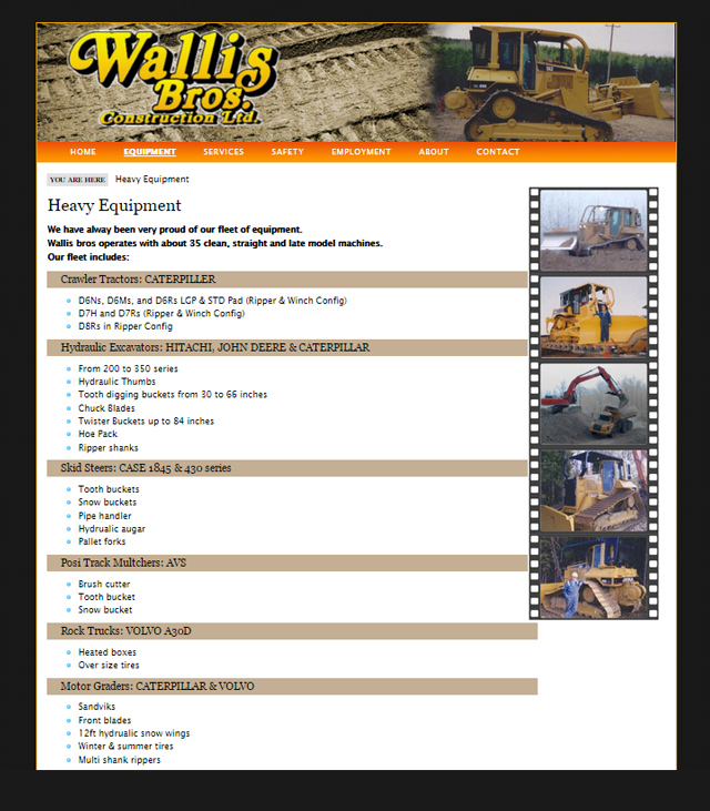 Wallis Bros website screenshot
